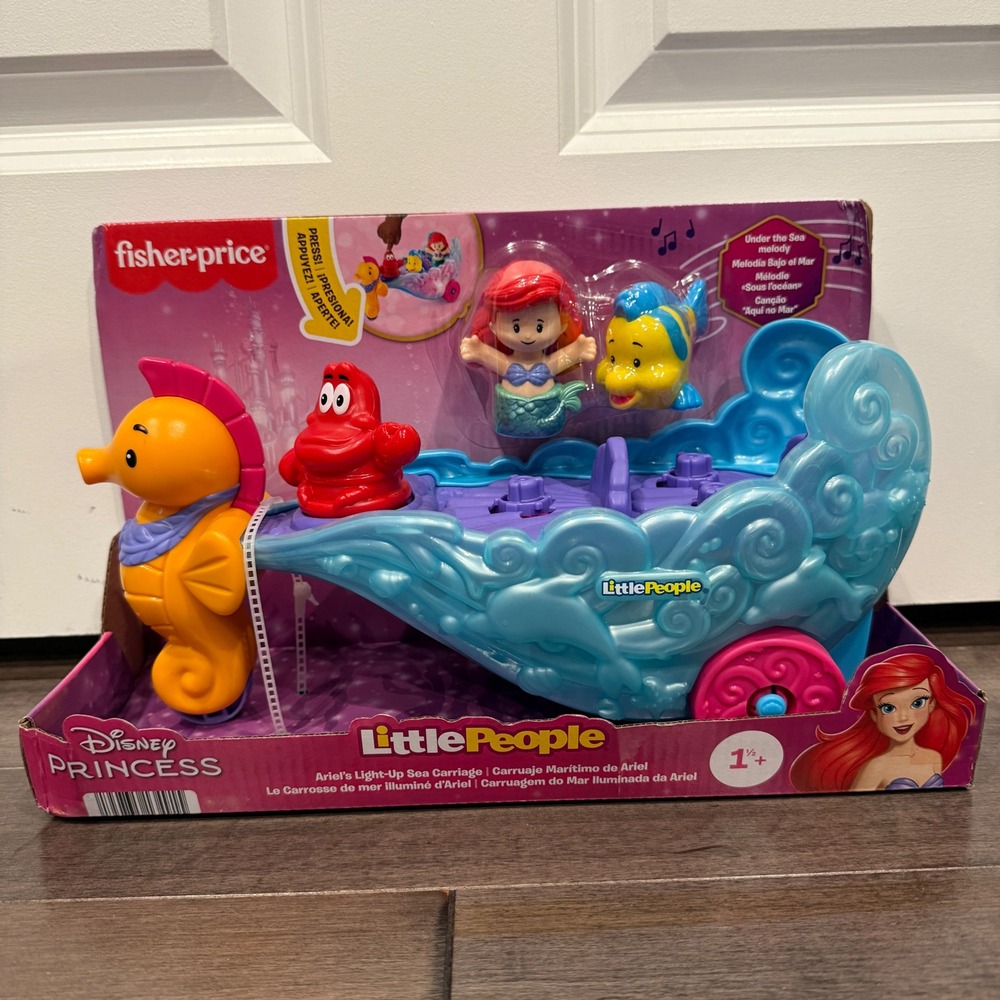 Fisher-Price Little People Disney Princess Ariel Light-Up Sea Carriage